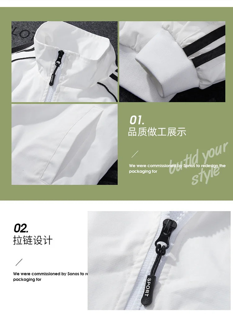 Autumn and Winter Zipper Fashion Jacket Coat Stand up Collar Sports