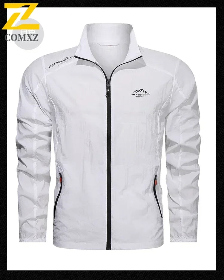 Mens Tracksuit Spring Summer Sportswear 2 Piece Sets Sports Suit Sunscreen Jacket+Pant Running Set Men Fishing Jogger Sweats Set
