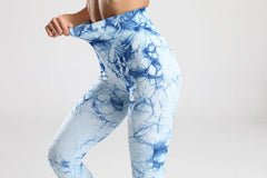 Tie Dye Seamless Gym Leggings Women Push Up Women Mallas Sports Fitness