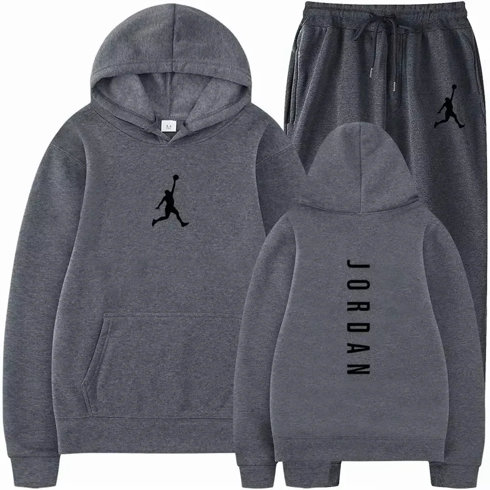 2026 Spring/Summer New Collection Outdoor Fitness Basketball Casual Sportswear Set, Stylish Men's Hooded Sweatshirt + Jogging Pa