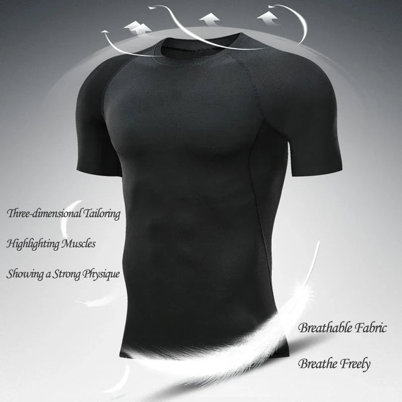 Anime 3D Printed Men's Compression Set short Sleeve Gym Top+Workout Shorts Quick Drying Breathble Athletics Rash Guard Set