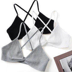 Seamless Deep-V Bra Women Triangle Thin Bralette Back Tops Plunge Underwear