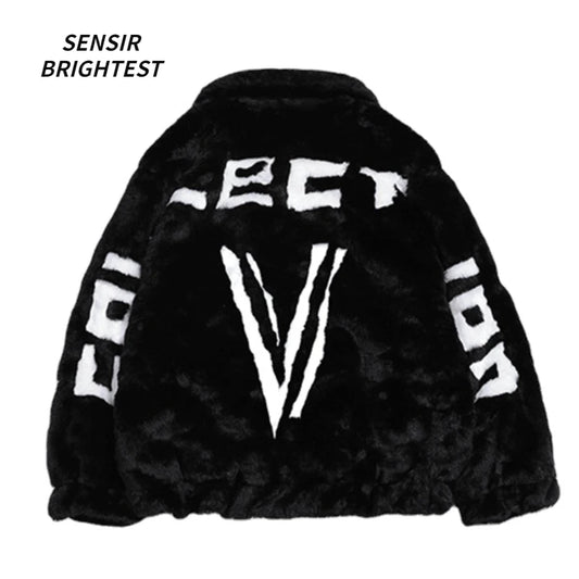 Winter Unisex Rabbit Hair Cotton Clothes hick Warm Men's Fur Coat Loose Imitation Jacket
