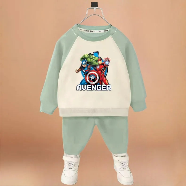 Marvel Cartoon Print Children Clothes Sets Spring/autumn Boys Sweatshirt Set Kids O Neck Hoodies Pants Two Piece Kids Tracksuit