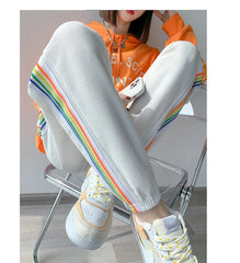 Sweatpants for Women Rainbow Harem Pants High Waist Running Jogger Baggy