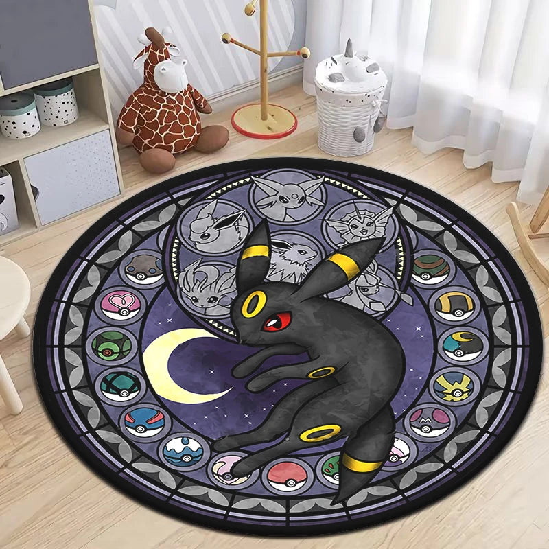 Pokemon Cartoon HD Printed Round Carpet Dropshipping Rug for Living Room Area Rug