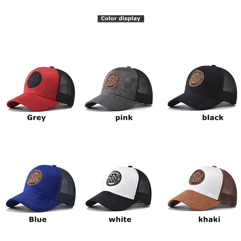 Mesh Baseball Cap Women Men Snapback Hat Casual Breathable Letter Icon