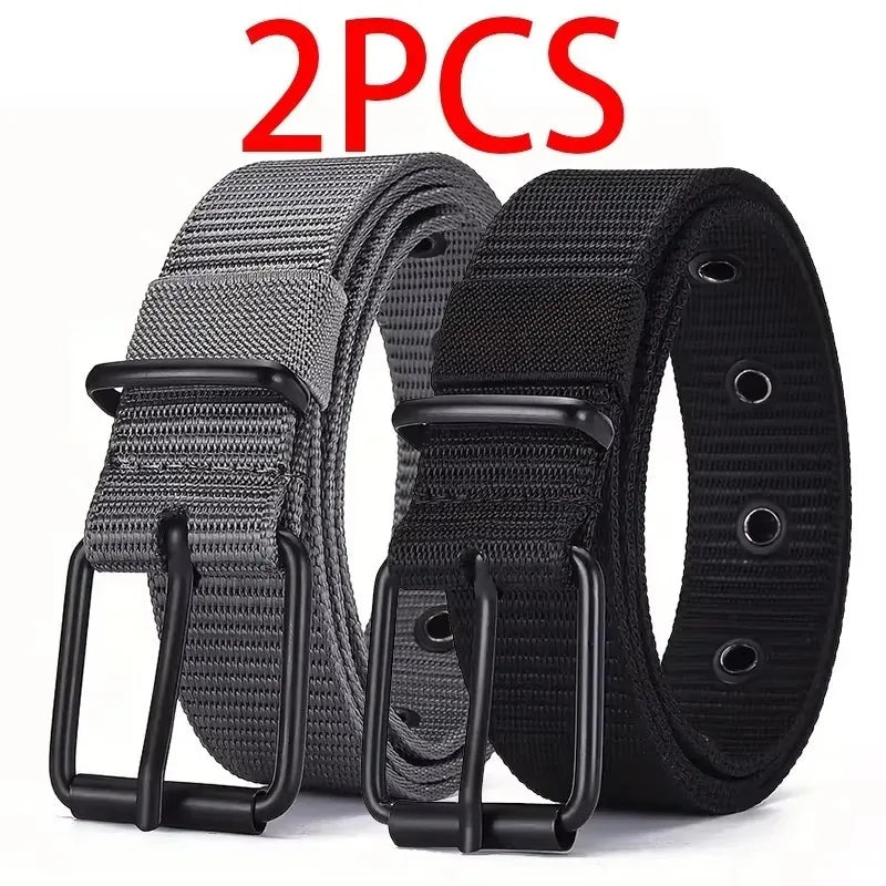 2PC Unisex Super Durable Nylon Belt With Quick Release Buckle For Daily Workwear Outdoor Sports Hiking Camping Casual Wear