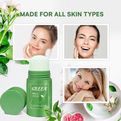 Face Clean Mask Green Tea Cleansing Stick Mask Smear Pores Moisturizing Mask Film Deep Blackhead Remover Cleansing mud 40g