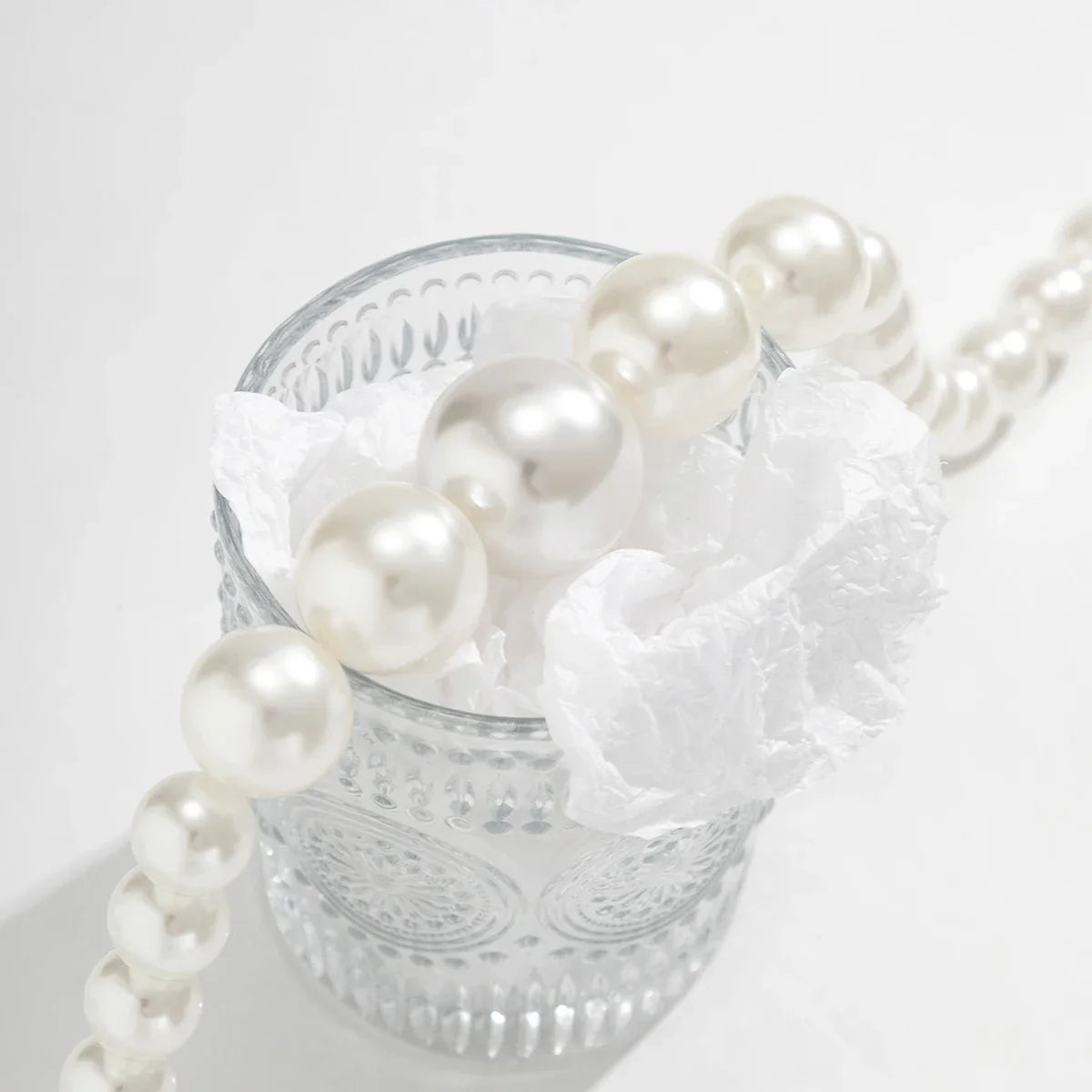 IngeSight.Z New Exaggerated Big Imitation Pearls Choker Necklace Women Personality Elegant White Pearl Beaded Bride Jewelry 2025