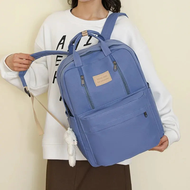 DIEHE Solid Color Women Backpack High Quality Youth Waterproof Backpacks for Teenage Girls Female School Shoulder Bag Bagpack
