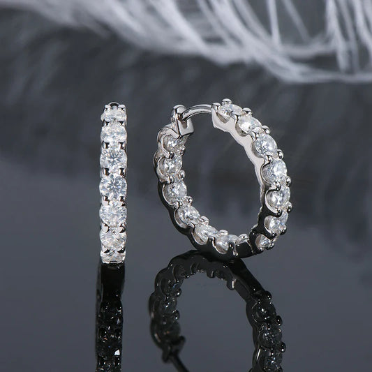 IOGOU Hoops 100% 925 Sterling Silver Real 3mm Moissanite Stud Earrings For Women Sparkling Jewelry Gifts with Certificate Gifts