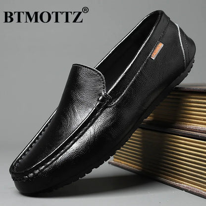 Genuine Leather Men Shoes Casual Italian Brand Formal Men Loafers Moccasins Soft Breathable Slip on Driving Shoes Plus Size 47