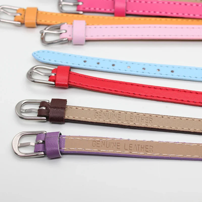 20pcs Real Leather Bracelet Band 8/10mm Width 21cm Length Through Slide Charms Letters Alphabet DIY Jewelry For Women Kids Gift