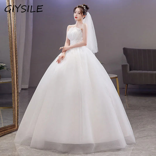White Bridesmaid Dresses: Wedding Dress Plus Size Evening Dress Korean Style Tube