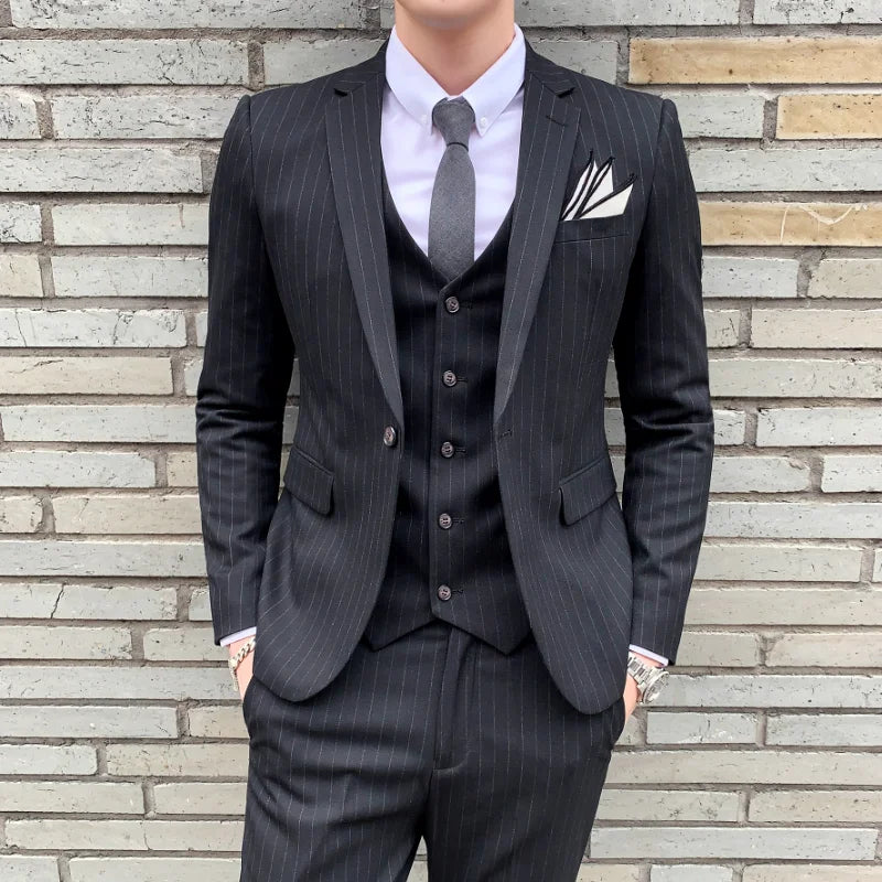 Tuxedo for Mens: Striped Suit Jacket Men's Suit Suit Men's Slim Tuxedo