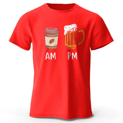 Coffee and Beer Printed Men's T-Shirt 100% Cotton Oversized Funny Graphic Tees for Men Summer Tops