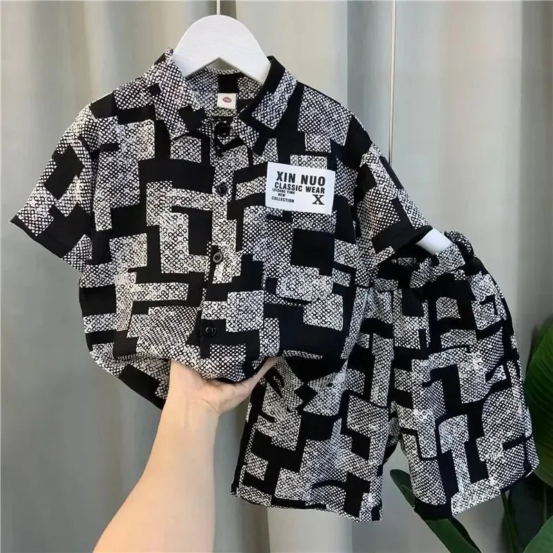 Clothing‘s’ Sets Kids Top and Bottom Clothes Set Two Pieces Summer Outfit for Kids Boys Girls Loungewear Fashion Outfit