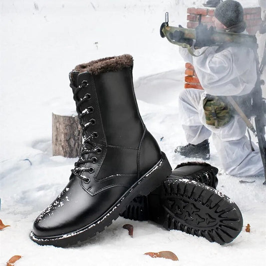 Men Boots Fashion Winter Shoes Genuine Leather Warm Snow Shoes for Man