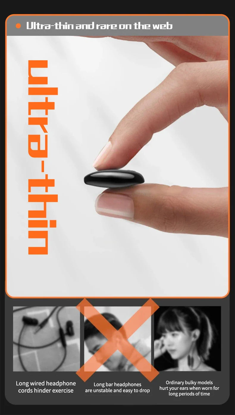Wireless Sports Bluetooth Headphones Highend Tws Dual Ear Sleep In Ear Md538 Mini Painless Call Noise Cancelling Thin Headphones