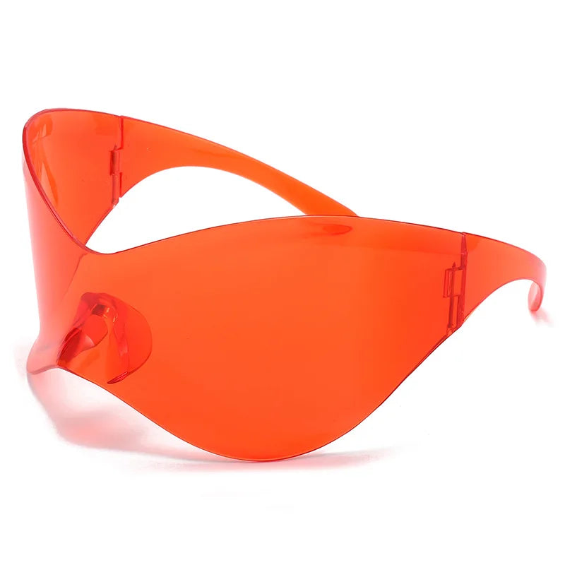 Y2K Sunglasses Women Fashion Silver Oversized Face Mark Shades Reflective Personal Sun Glasses for Cycling Travel