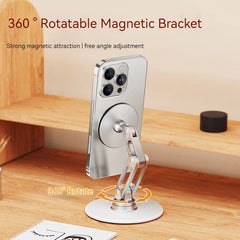 Desk Magnetic Cell Phone Stand Metal Rotating Smartphone Holder Mobile Phone