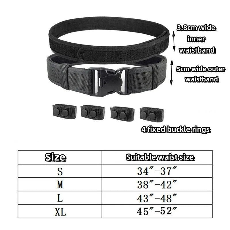 2 in 1 Tactical Belt Quick Release  Buckle MOLLE  Mens Belts width 5CM
