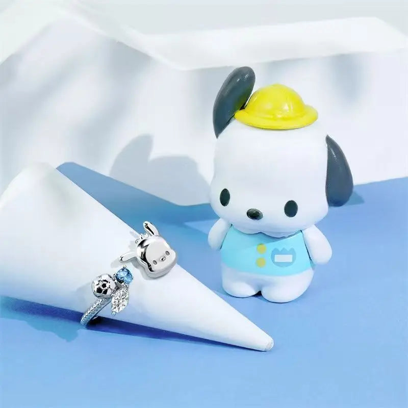 Sanrio Hello Kitty KUROMI College Mix Series-Pompompurin Cartoon Cute Personality Temperament Ring Party Friend's Birthday Gifts