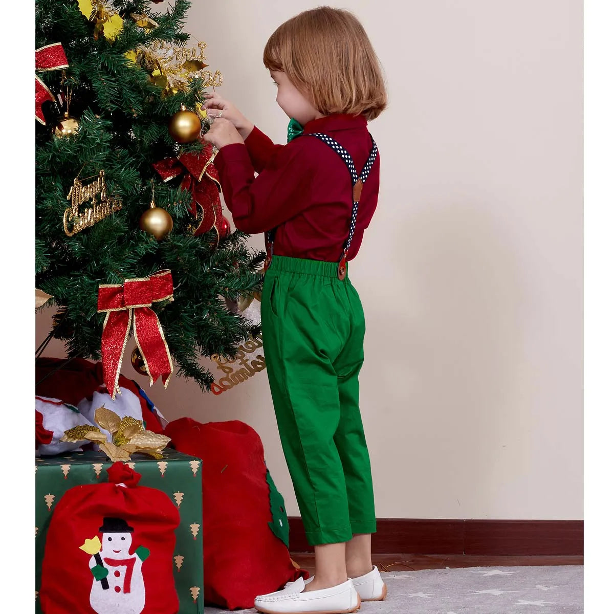 Suspenders Outfits Baby Boys Formal Clothing Sets Wedding Ring Bearer Clothes Kids Plaid Solid Suit Toddler Birthday Pants Set