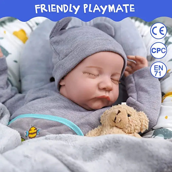46CM Reborn Baby Doll Levi Mixed Silicone Vinyl Or Cloth Doll Finished 3D Painted Skin Veins Art Collection Doll Gift For Girls