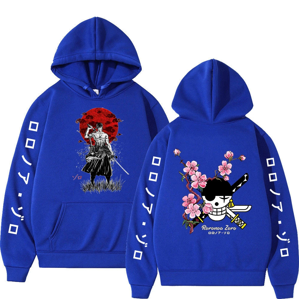 Japanese Anime One Piece Luffy Roronoa Zoro Sanji Harajuku Hoodies Men's Women