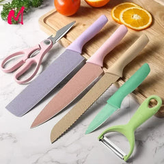 Kitchen Knife Set Professional Chef Accessories Bread Knife Scissors Vegetable