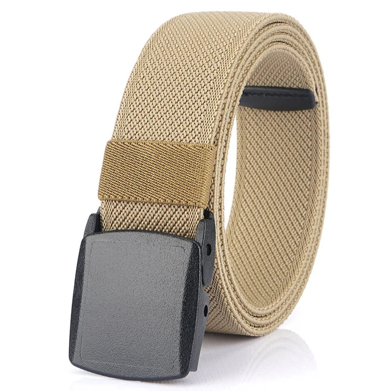 VATLTY Metal Free Men's Elastic Belt Strong Engineering Plastic Quick Release Nylon Buckle Unisex Stretch Belt Outdoor Girdles
