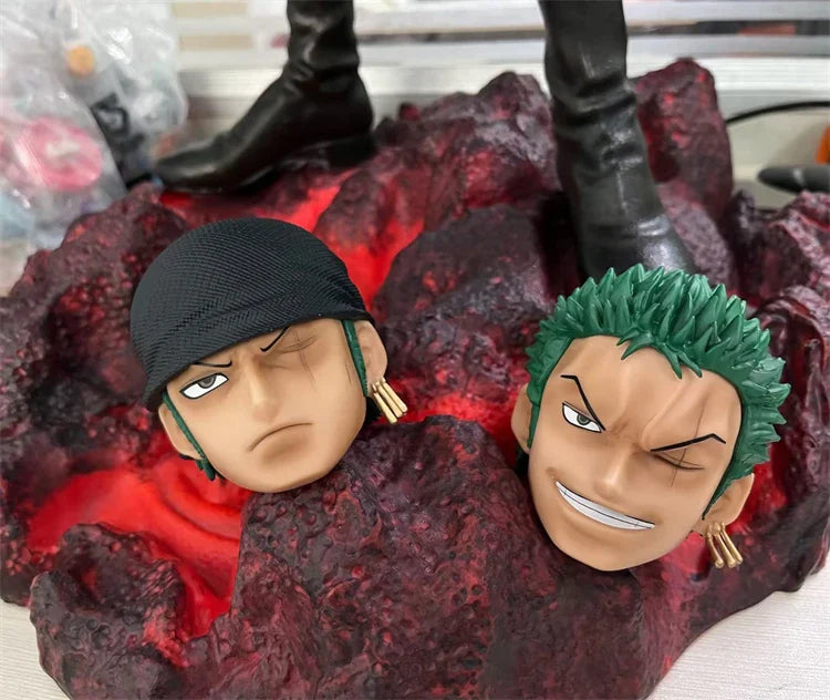 One Piece Anime Large 50cm Five-Headed Eagle Carrying Knife Domineering Zoro Collectible Statue Model Figure Ornament Gifts