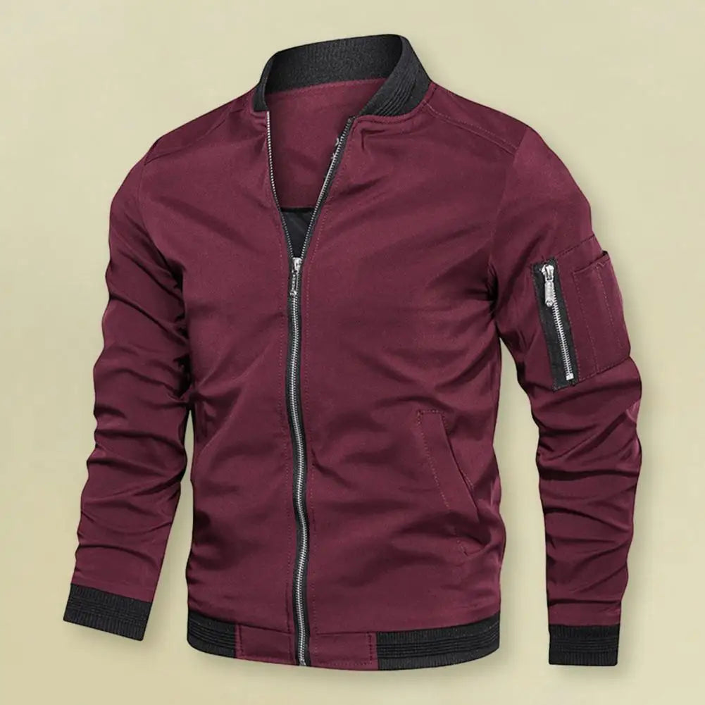 Men Bomber Jacket Casual Streetwear Hip Hop Zipper Coats Windbreaker Fashion Clothing
