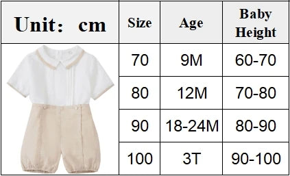 Gentleman Boys Summer Solid 2 Pieces Sets 9 12 18 24 36 Months Toddler Birthday Wedding Outfit Soft Cotton Infant Clothes