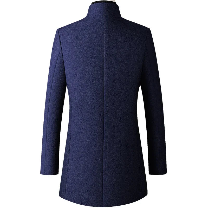 Brand Long Jackets for Men 2024 Autumn and Winter Solid Color Men