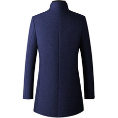 Brand Long Jackets for Men 2024 New Autumn and Winter Solid Color Men