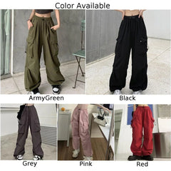 Harajuku Oversized Cargo Parachute Pants Women Streetwear Vintage Y2k Hip Hop