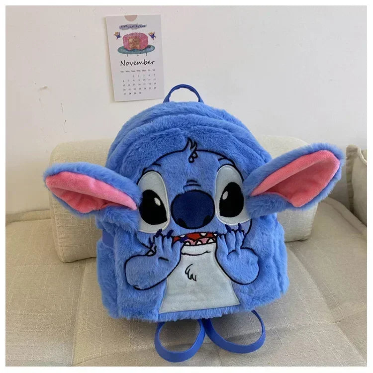 Disney high-quality sewn plush backpack cartoon fashion 3D mini women's backpack large capacity cute children's school bag