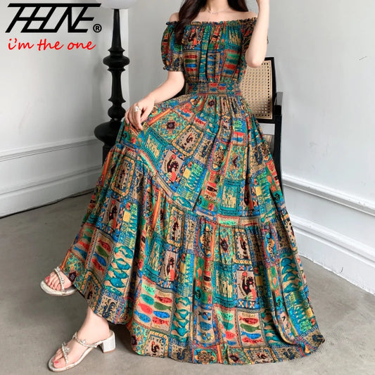 Vestidos Robe Maxi Long Dress Women Summer Indian Clothes Bohemian Cotton Linen