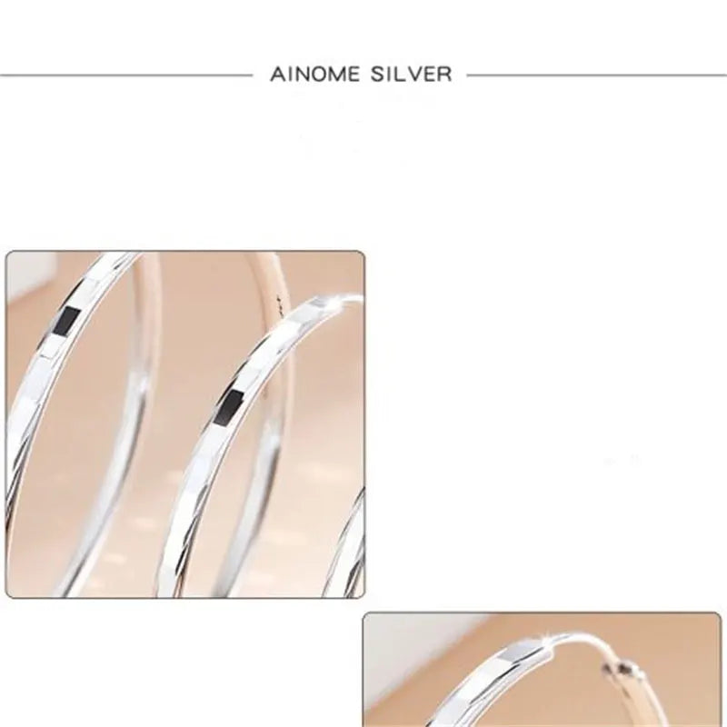 Senlissi - New Fashion 18K Gold Plated Hoop Earrings For Women 925 Sterling Silver Earring Cерьги Kольца Jewelry Girlfriend Gift