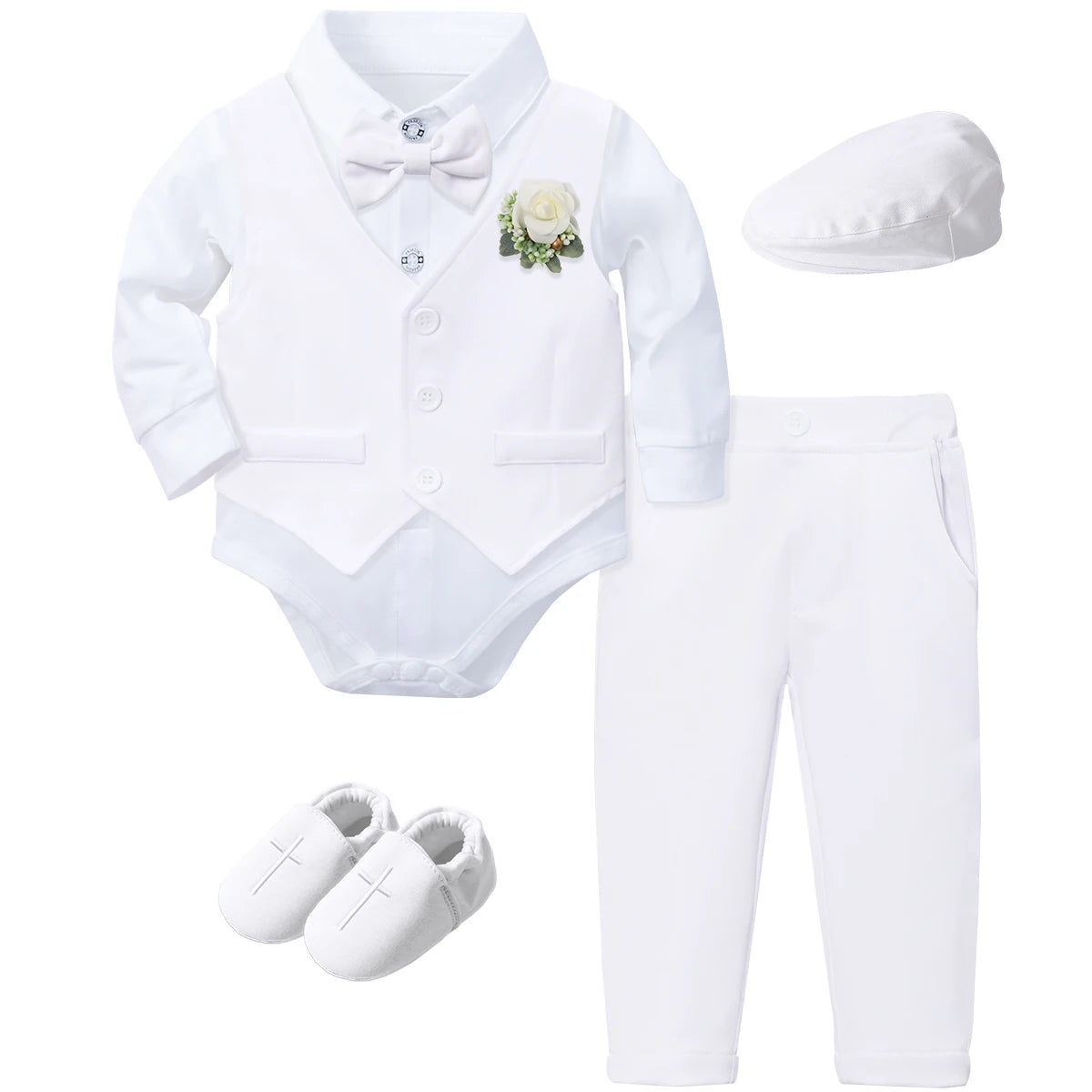 Outfit Boy Infant Baby Church Christening Suit Toddler White Blessing Set Newborn Easter Birthday Party Gift Clothes