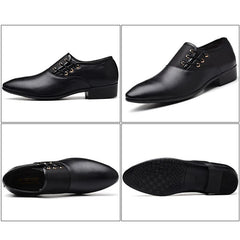 Formal Leather Shoes for Men Lace Up Oxfords Casual Business Black Leather Shoes