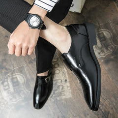 British Men Dress Shoes Plus Size 38-48 Elegant Split Leather Shoes