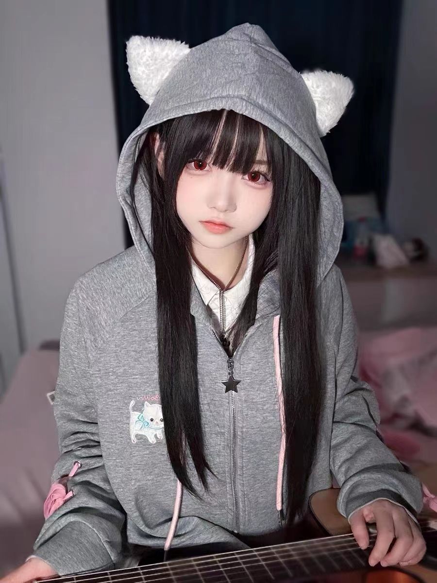 Kawaii Sweet Harajuku Hoodie Women Japanese Fashion Cute Cat