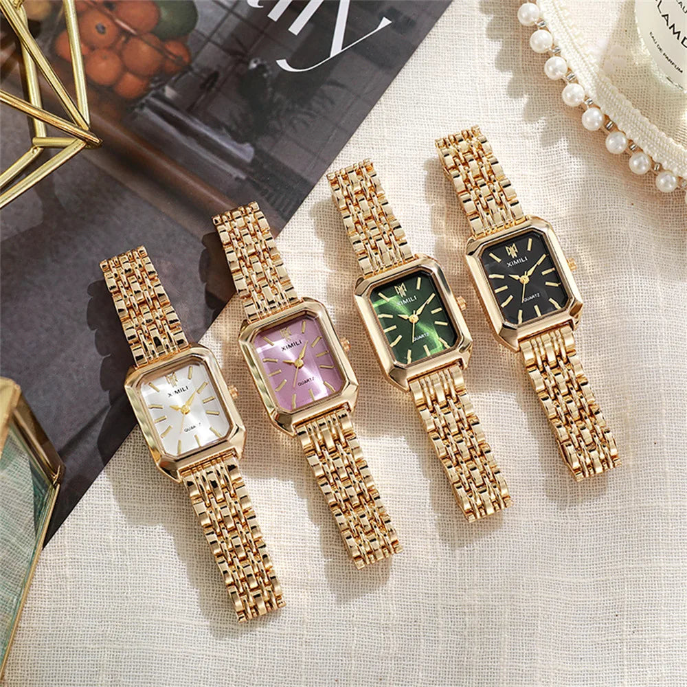 New Women Watch Light Luxury Brand Stainless Steel Ladies Business Watches Female Student Fashion Quartz Wristwatch