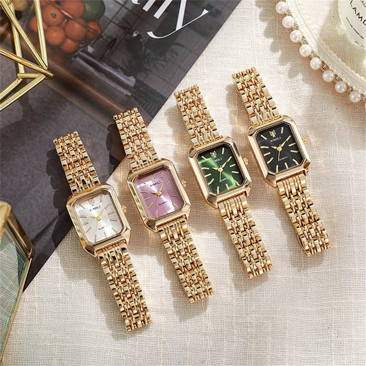 New Women Watch Light Luxury Brand Stainless Steel Ladies Business Watches Female Student Fashion Quartz Wristwatch