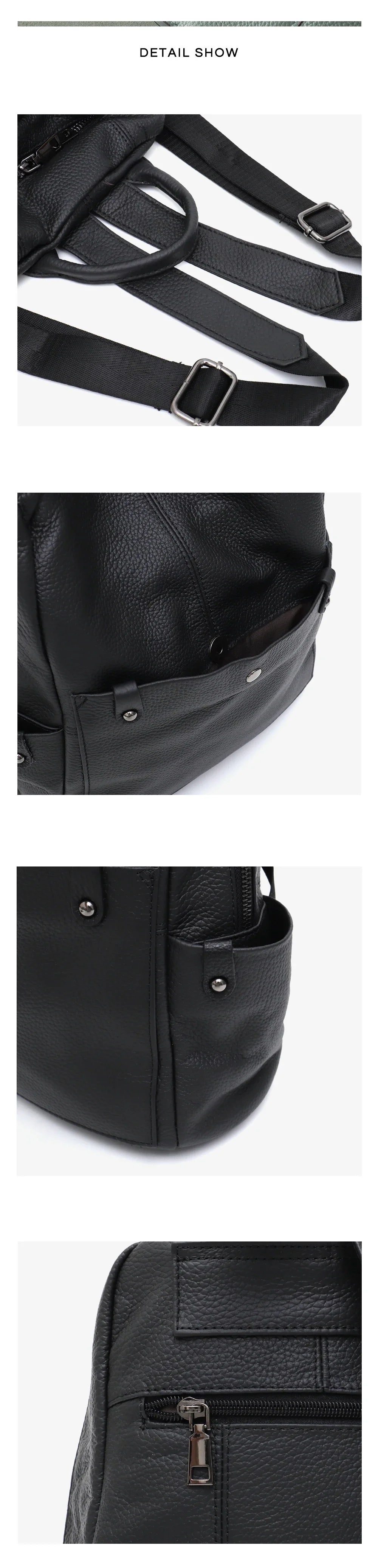 Soft Genuine Cowhide Daily Backpack Women Men Spacious Multi Pockets Fashion Casual Versatile Knapsack Travel Business College