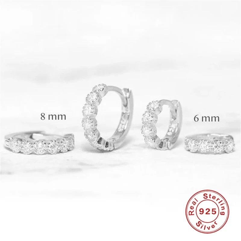 CANNER Ins Star Anise 925 Sterling Silver  Earring For Women Hoop Earrings Crystal Fine Jewelry Glossy 18K Gold Mom Gift Trend